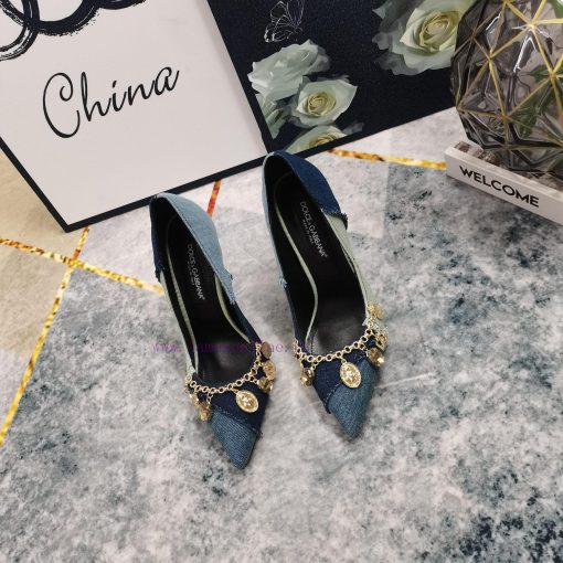 DG Top2024 official website synchronizes new chain decorated denim high heelsPerfect attentihw6q5mmq - Image 5