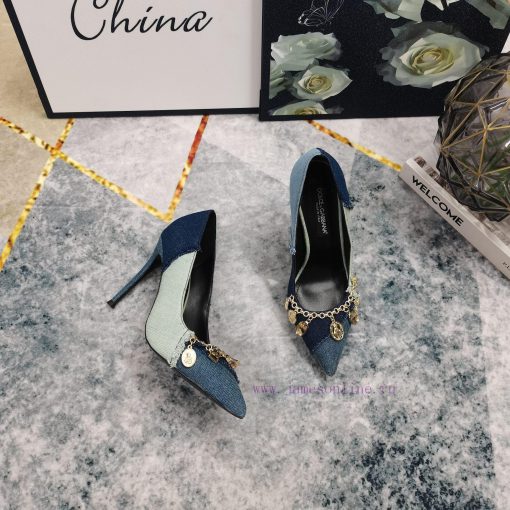 DG Top2024 official website synchronizes new chain decorated denim high heelsPerfect attentihw6q5mmq - Image 8