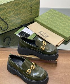 2024 early autumn new thick sole single shoe GUcc 𝐢 boat anchor buckle loafers ️️️ Top levelc2snwrel