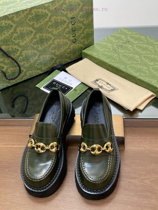 2024 early autumn new thick sole single shoe GUcc 𝐢 boat anchor buckle loafers ️️️ Top levelc2snwrel - Image 4