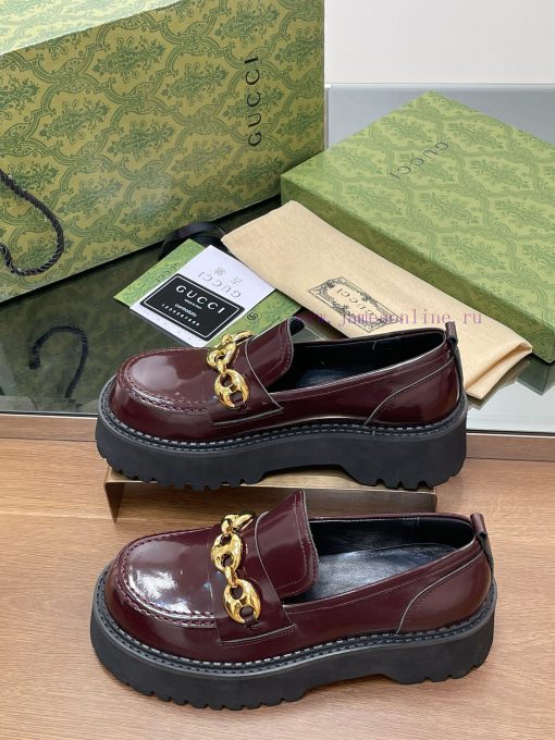 2024 early autumn new thick sole single shoe GUcc 𝐢 boat anchor buckle loafers ️️️ Top levelk8l80gv4 - Image 3