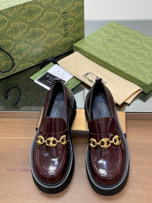 2024 early autumn new thick sole single shoe GUcc 𝐢 boat anchor buckle loafers ️️️ Top levelk8l80gv4 - Image 4