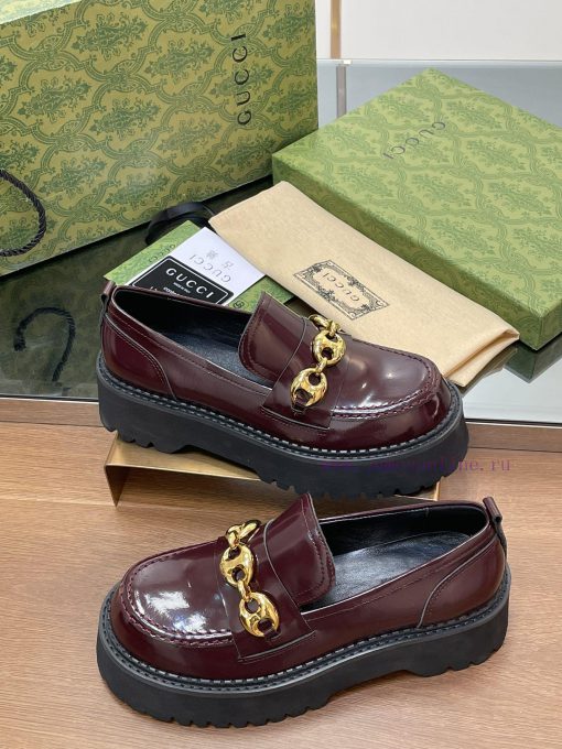 2024 early autumn new thick sole single shoe GUcc 𝐢 boat anchor buckle loafers ️️️ Top levelk8l80gv4 - Image 6