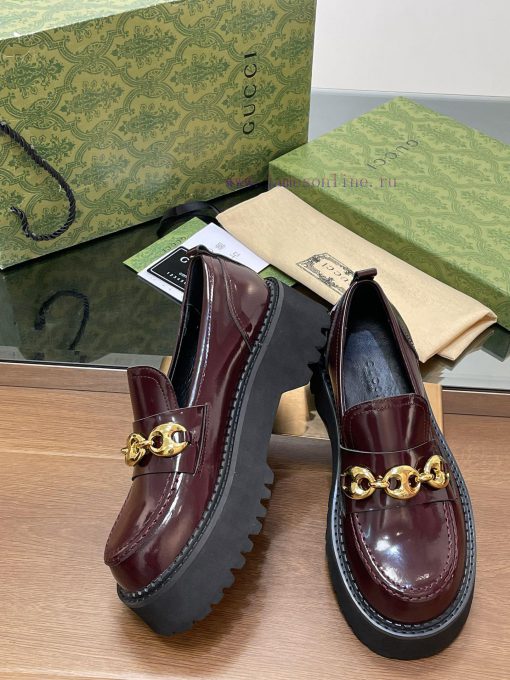 2024 early autumn new thick sole single shoe GUcc 𝐢 boat anchor buckle loafers ️️️ Top levelk8l80gv4 - Image 7