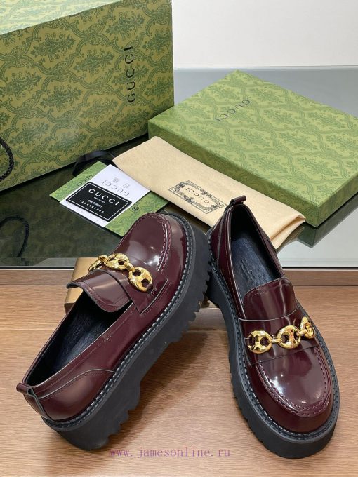 2024 early autumn new thick sole single shoe GUcc 𝐢 boat anchor buckle loafers ️️️ Top levelk8l80gv4 - Image 8