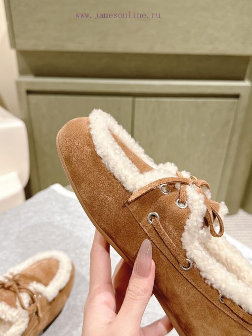 | ²⁰²4 𝐬𝐬  🤍🤎MIUMIU new American retro style wool integrated bean shoes~a must-have~casual pixzzj87 - Image 6