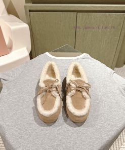| ²⁰²4 𝐬𝐬  🤍🤎MIUMIU new American retro style wool integrated bean shoes~a must-have~casual pe8xwudj