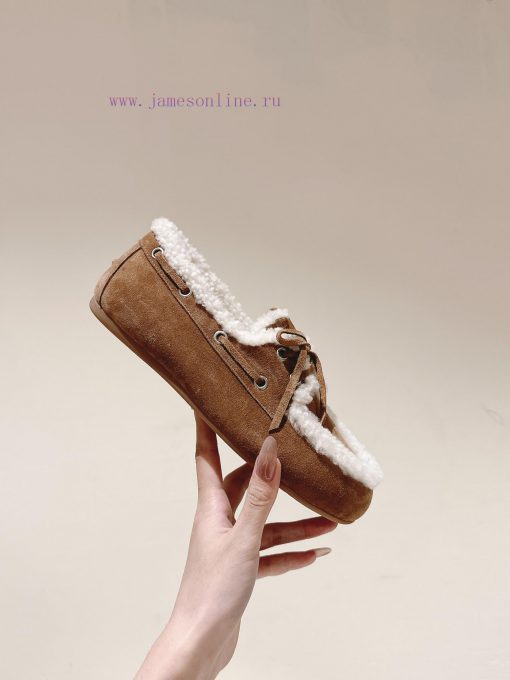 | ²⁰²4 𝐬𝐬  🤍🤎MIUMIU new American retro style wool integrated bean shoes~a must-have~casual pixzzj87 - Image 9