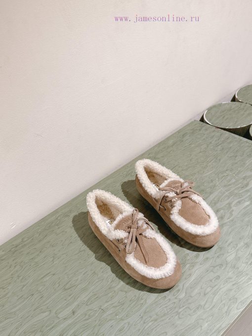 | ²⁰²4 𝐬𝐬  🤍🤎MIUMIU new American retro style wool integrated bean shoes~a must-have~casual pe8xwudj - Image 8