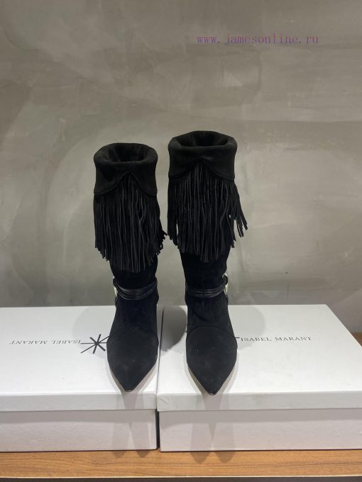 ISABEL MARANT Autumn/Winter Retro Pointed Heterosexual Heel Boots Short BootsWestern style b442j4x7x - Image 4