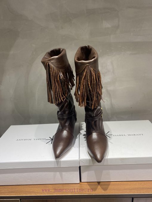 ISABEL MARANT Autumn/Winter Retro Pointed Heterosexual Heel Boots Short BootsWestern style biq9lop3z - Image 3