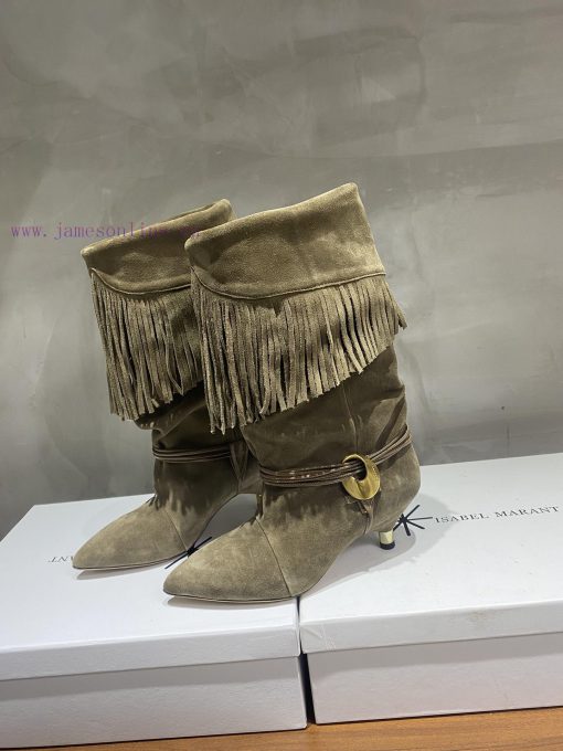 ISABEL MARANT Autumn/Winter Retro Pointed Heterosexual Heel Boots Short BootsWestern style bzpqe5cuw