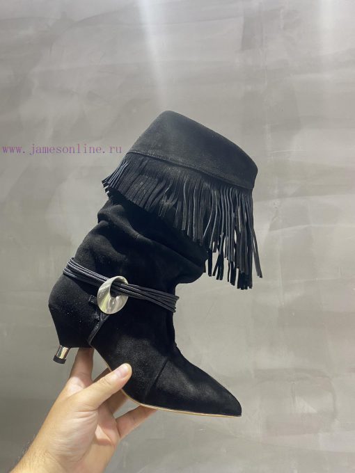 ISABEL MARANT Autumn/Winter Retro Pointed Heterosexual Heel Boots Short BootsWestern style b442j4x7x - Image 9