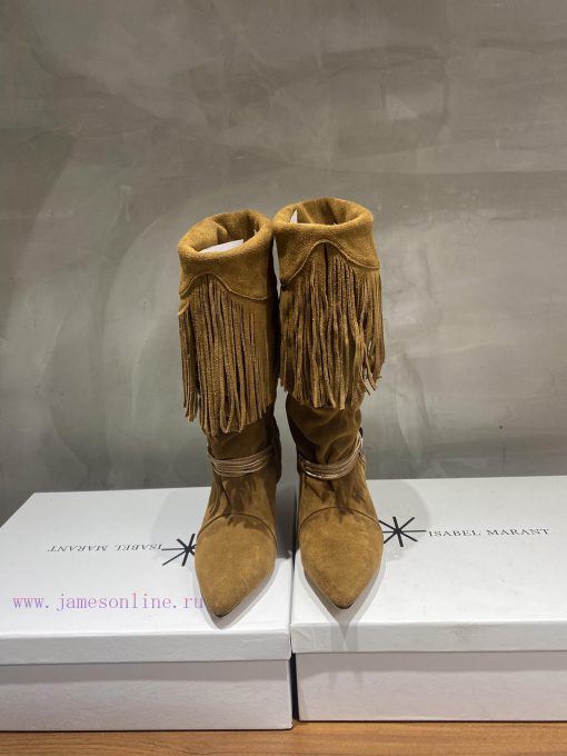 ISABEL MARANT Autumn/Winter Retro Pointed Heterosexual Heel Boots Short BootsWestern style bm9fcg89i - Image 2