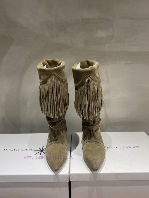 ISABEL MARANT Autumn/Winter Retro Pointed Heterosexual Heel Boots Short BootsWestern style bzpqe5cuw - Image 4