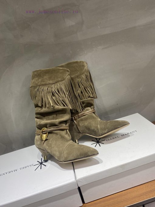 ISABEL MARANT Autumn/Winter Retro Pointed Heterosexual Heel Boots Short BootsWestern style bzpqe5cuw - Image 5