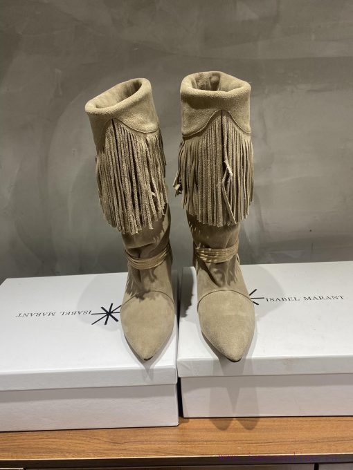 ISABEL MARANT Autumn/Winter Retro Pointed Heterosexual Heel Boots Short BootsWestern style budcrafz8 - Image 2