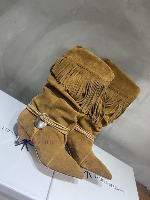 ISABEL MARANT Autumn/Winter Retro Pointed Heterosexual Heel Boots Short BootsWestern style bm9fcg89i - Image 6