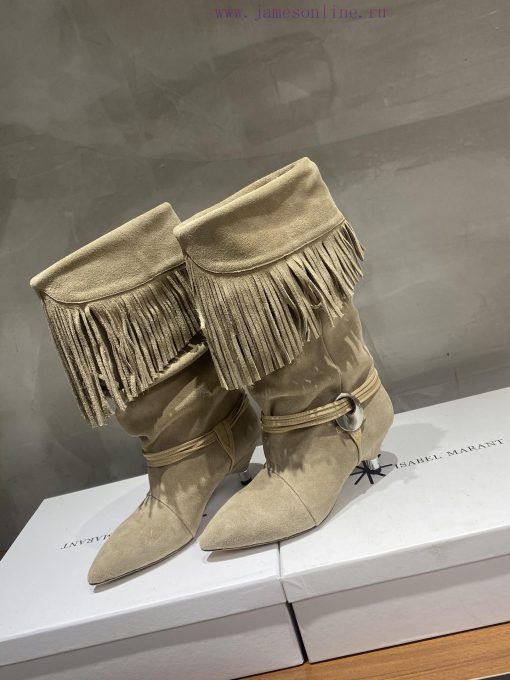ISABEL MARANT Autumn/Winter Retro Pointed Heterosexual Heel Boots Short BootsWestern style budcrafz8 - Image 4