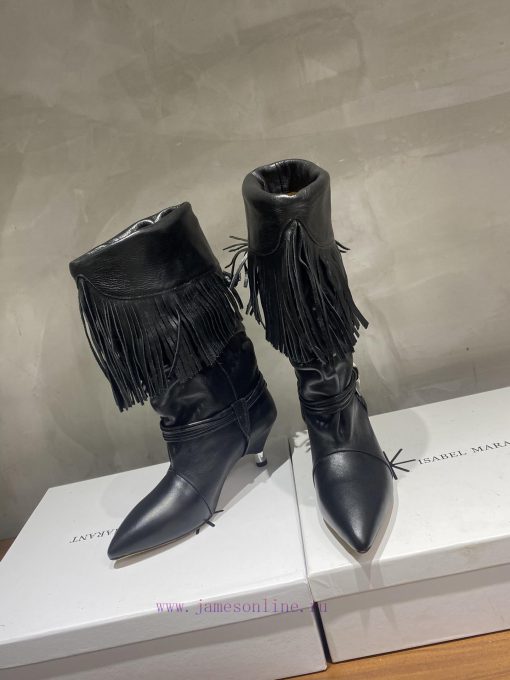 ISABEL MARANT Autumn/Winter Retro Pointed Heterosexual Heel Boots Short BootsWestern style b0l2m1sg7 - Image 3