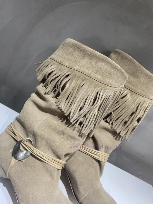 ISABEL MARANT Autumn/Winter Retro Pointed Heterosexual Heel Boots Short BootsWestern style budcrafz8 - Image 5