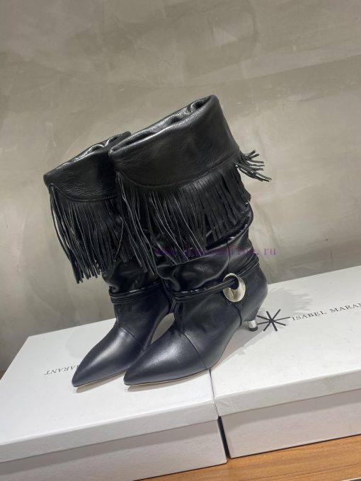 ISABEL MARANT Autumn/Winter Retro Pointed Heterosexual Heel Boots Short BootsWestern style b0l2m1sg7 - Image 4