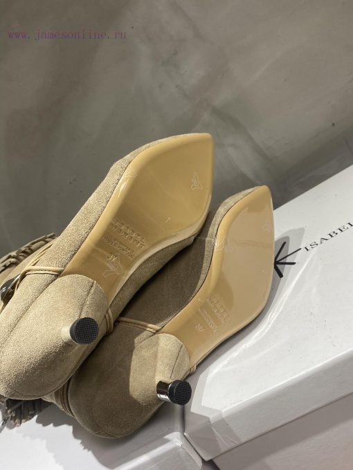 ISABEL MARANT Autumn/Winter Retro Pointed Heterosexual Heel Boots Short BootsWestern style budcrafz8 - Image 11
