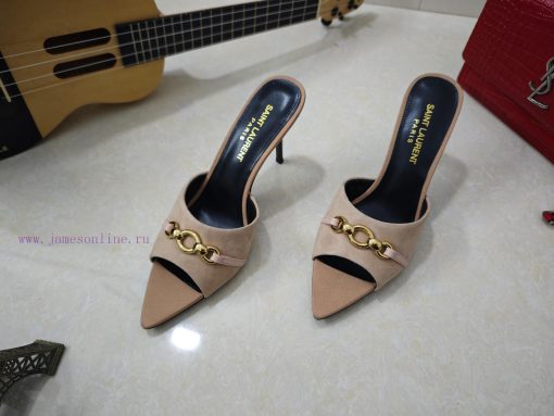 Saint Laurent fine heeled YSL sandals in early spring 2025 synchronized YSL decoration class8nh50ka4 - Image 3