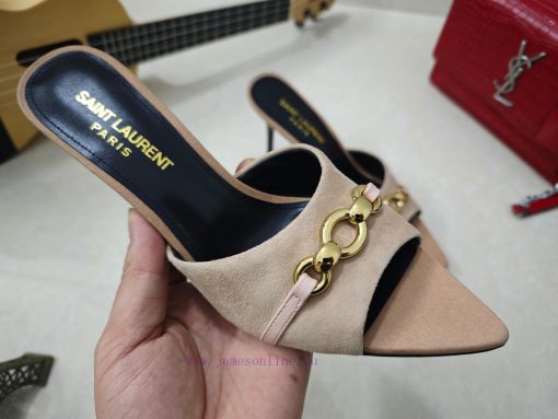 Saint Laurent fine heeled YSL sandals in early spring 2025 synchronized YSL decoration class8nh50ka4 - Image 4