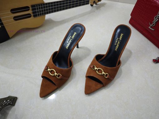 Saint Laurent fine heeled YSL sandals in early spring 2025 synchronized YSL decoration classytwxtass - Image 2
