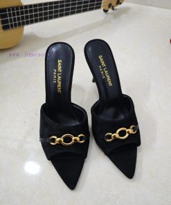 Saint Laurent fine heeled YSL sandals in early spring 2025 synchronized YSL decoration classc17sxzh2