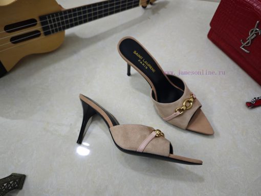 Saint Laurent fine heeled YSL sandals in early spring 2025 synchronized YSL decoration class8nh50ka4 - Image 6
