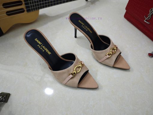 Saint Laurent fine heeled YSL sandals in early spring 2025 synchronized YSL decoration class8nh50ka4 - Image 9