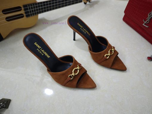 Saint Laurent fine heeled YSL sandals in early spring 2025 synchronized YSL decoration classytwxtass - Image 7