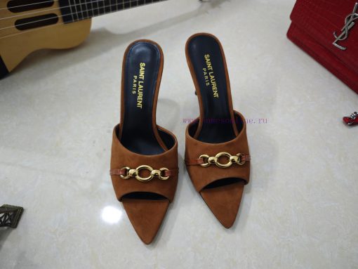 Saint Laurent fine heeled YSL sandals in early spring 2025 synchronized YSL decoration classytwxtass - Image 9