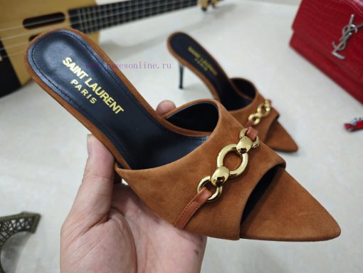 Saint Laurent fine heeled YSL sandals in early spring 2025 synchronized YSL decoration classytwxtass - Image 10