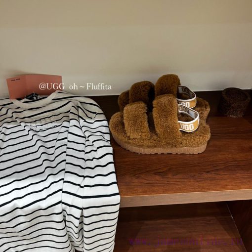 UGG plush slippers 𝐅𝐥𝐮𝐟𝐟𝐢𝐭𝐚 Teddy series thick soled elastic strap exposed toe plush shoes~Aoq6qq6q1 - Image 3