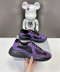 Prada Top Edition SneakersImported fly woven fabric with stitched patent leather on the uppeahzek77t