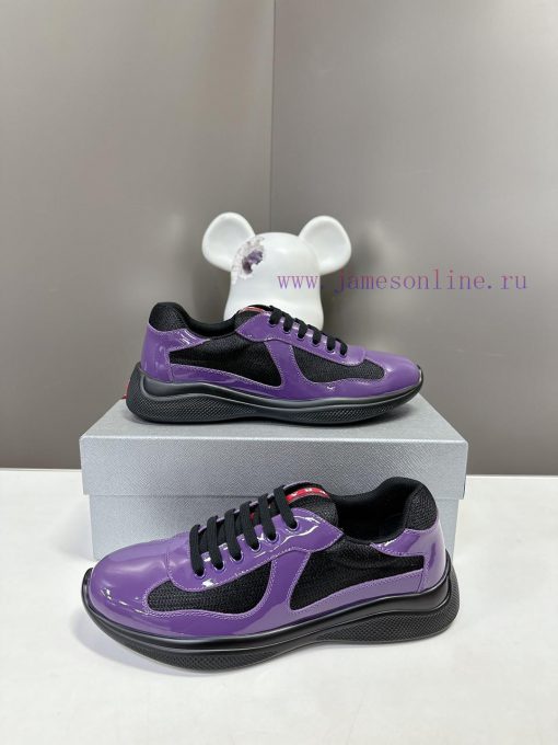 Prada Top Edition SneakersImported fly woven fabric with stitched patent leather on the uppeahzek77t - Image 4