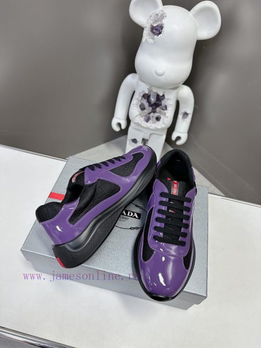 Prada Top Edition SneakersImported fly woven fabric with stitched patent leather on the uppeahzek77t - Image 6