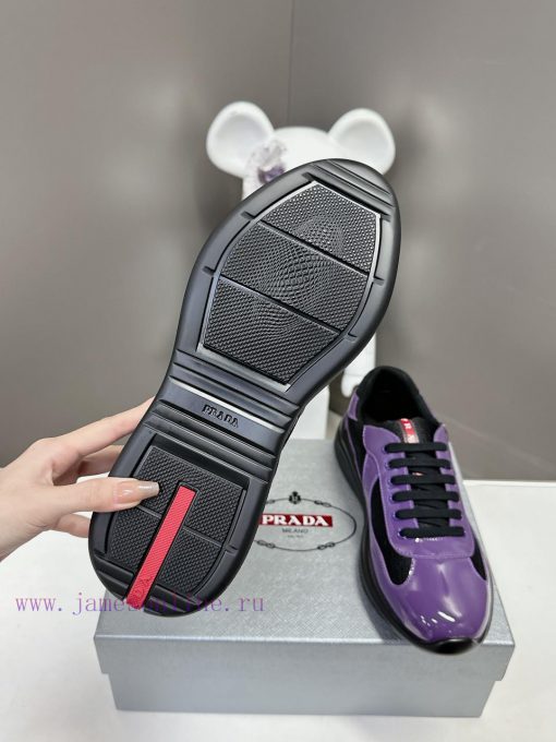 Prada Top Edition SneakersImported fly woven fabric with stitched patent leather on the uppeahzek77t - Image 10