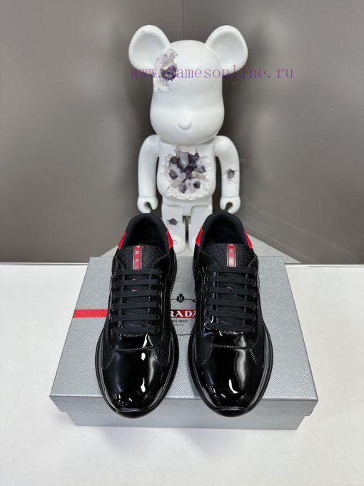 Prada Top Edition SneakersImported fly woven fabric with stitched patent leather on the uppenr4drj2u - Image 3