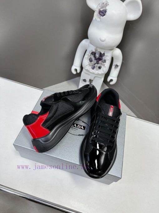 Prada Top Edition SneakersImported fly woven fabric with stitched patent leather on the uppenr4drj2u - Image 4
