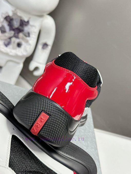 Prada Top Edition SneakersImported fly woven fabric with stitched patent leather on the uppe8e3nonkj - Image 9