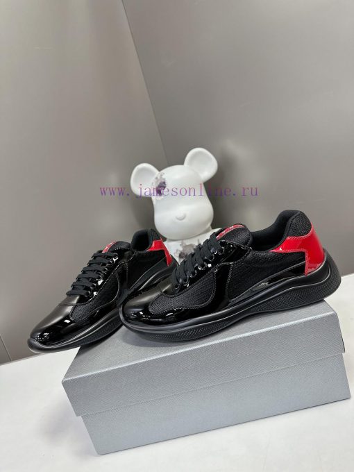 Prada Top Edition SneakersImported fly woven fabric with stitched patent leather on the uppenr4drj2u - Image 5