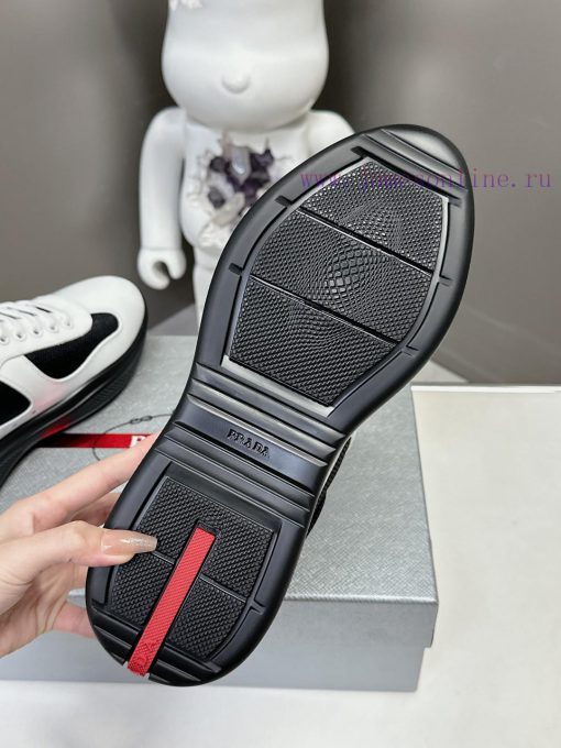Prada Top Edition SneakersImported fly woven fabric with stitched patent leather on the uppe8e3nonkj - Image 10