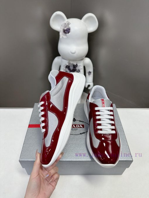 Prada Top Edition SneakersImported fly woven fabric with stitched patent leather on the uppev8jgwqj7 - Image 4
