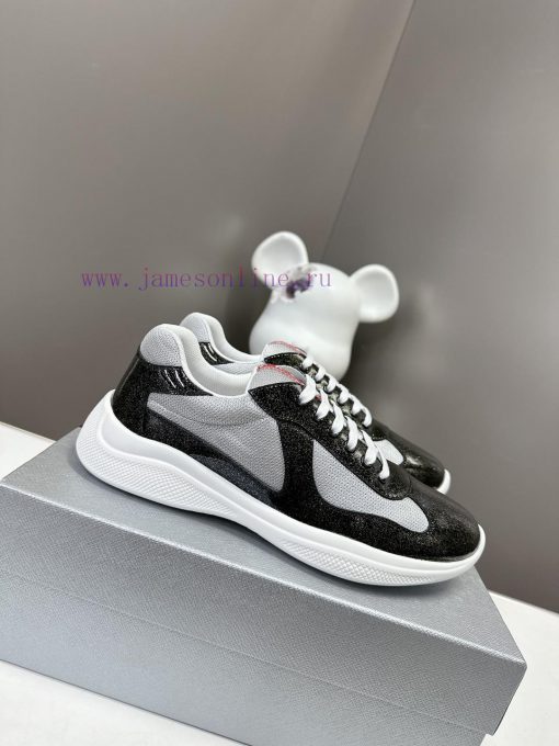 Prada Top Edition SneakersImported fly woven fabric with stitched patent leather on the uppek3v02fde - Image 2