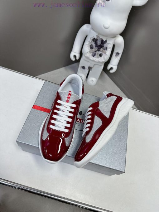 Prada Top Edition SneakersImported fly woven fabric with stitched patent leather on the uppev8jgwqj7 - Image 6