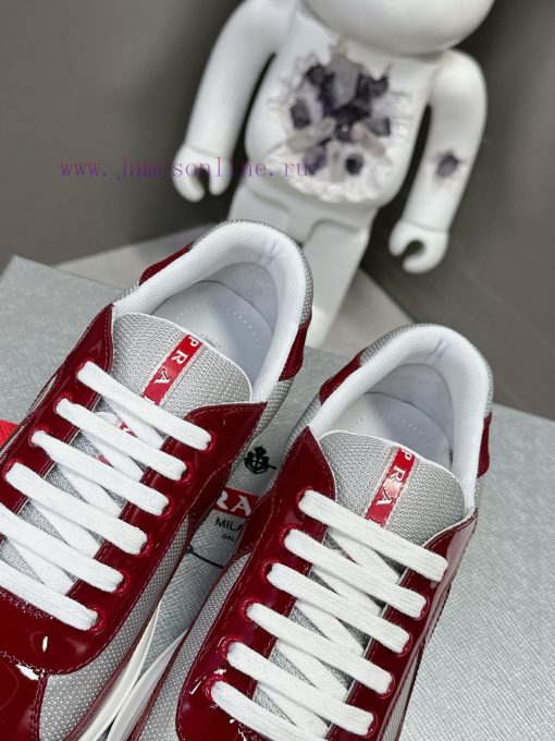 Prada Top Edition SneakersImported fly woven fabric with stitched patent leather on the uppev8jgwqj7 - Image 7
